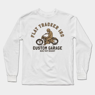 Vintage Flat Tracker Motorcycle T-Shirt Long Sleeve T-Shirt